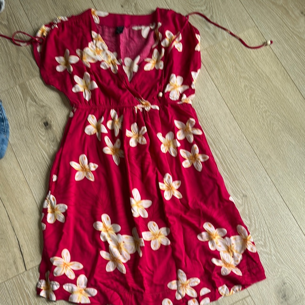 Floral Red Dress